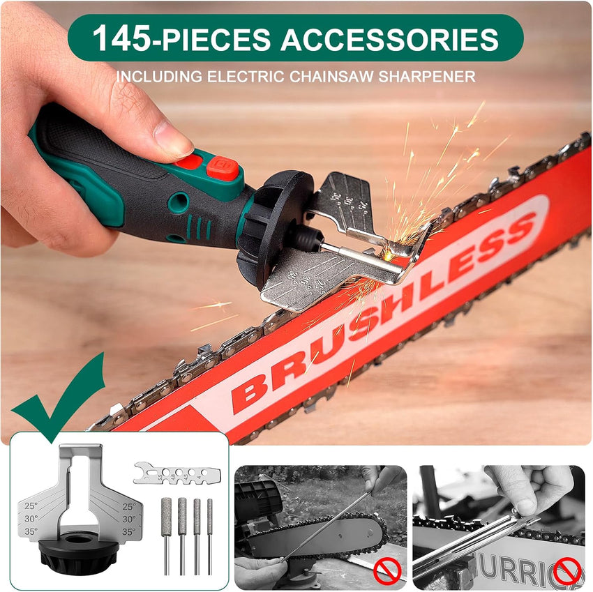 Cordless Rotary Tool 8V 2.0Ah 5ÃÂ¢ÃÂÃÂSpeed 30,000rpm with 145pc Accessories & LED Light ÃÂ¢ÃÂÃÂ 145pc Kit