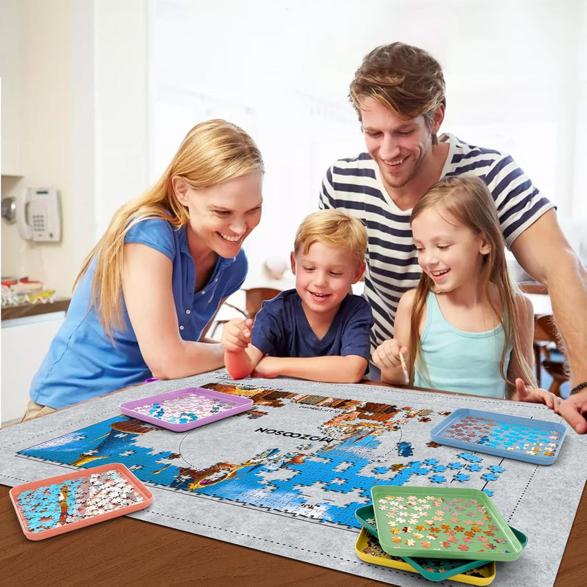 Puzzle Sorting Trays 6 Pack for Organising Jigsaw Puzzles 500/1000/2000 Pieces â Stackable