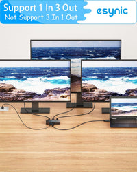 eSynic Professional HDMI Splitter 4K@30HZ 1In 3Out Metal Shell 3 Way HDMI Splitter HDCP 1.4 Hdcp Bypass Splitter Stable Signal Transmission Supports Dolby PCM for Lap-top HDTV PS4 Blu-ray etc