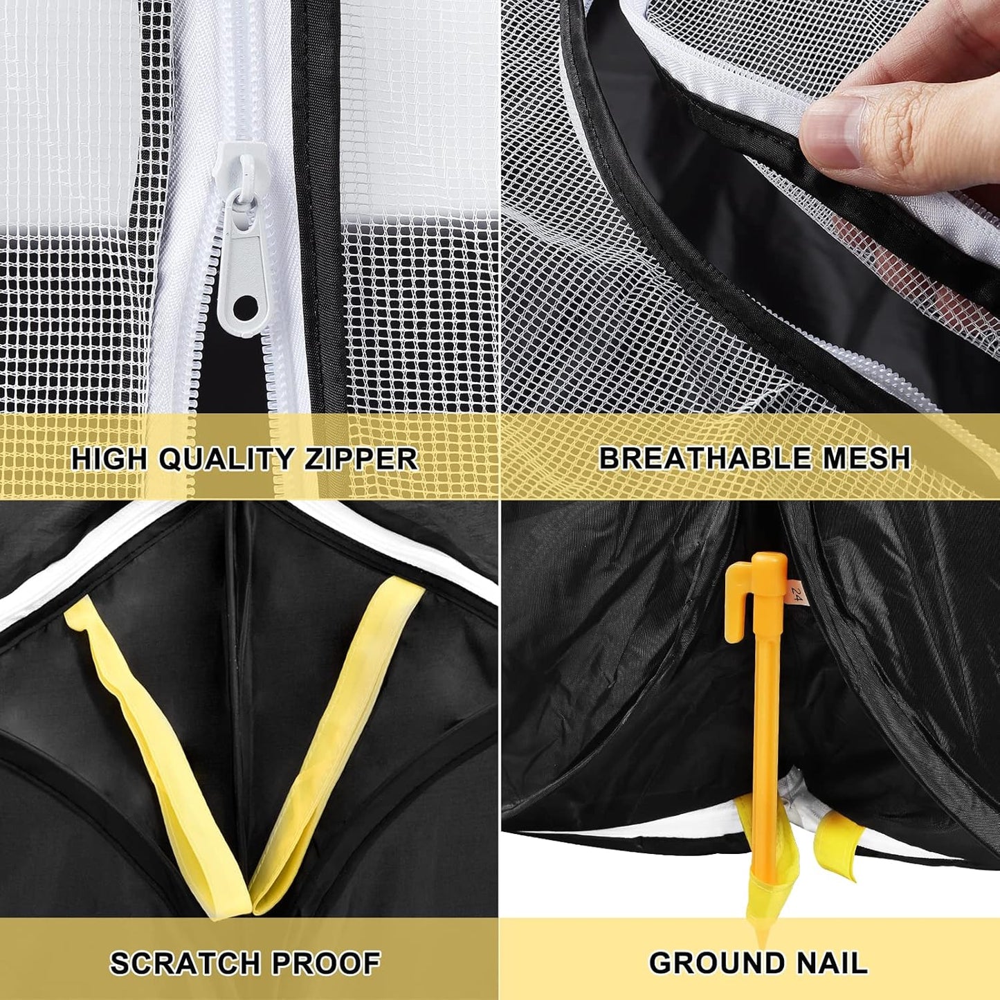 Coolty Small Animals Playpen, Pop up Large Exercise Pen Cage Yard Movable Chicken Yard Fence Playground for Puppy Kitten Rabbits Duck Hens