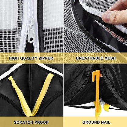 Coolty Small Animals Playpen, Pop up Large Exercise Pen Cage Yard Movable Chicken Yard Fence Playground for Puppy Kitten Rabbits Duck Hens