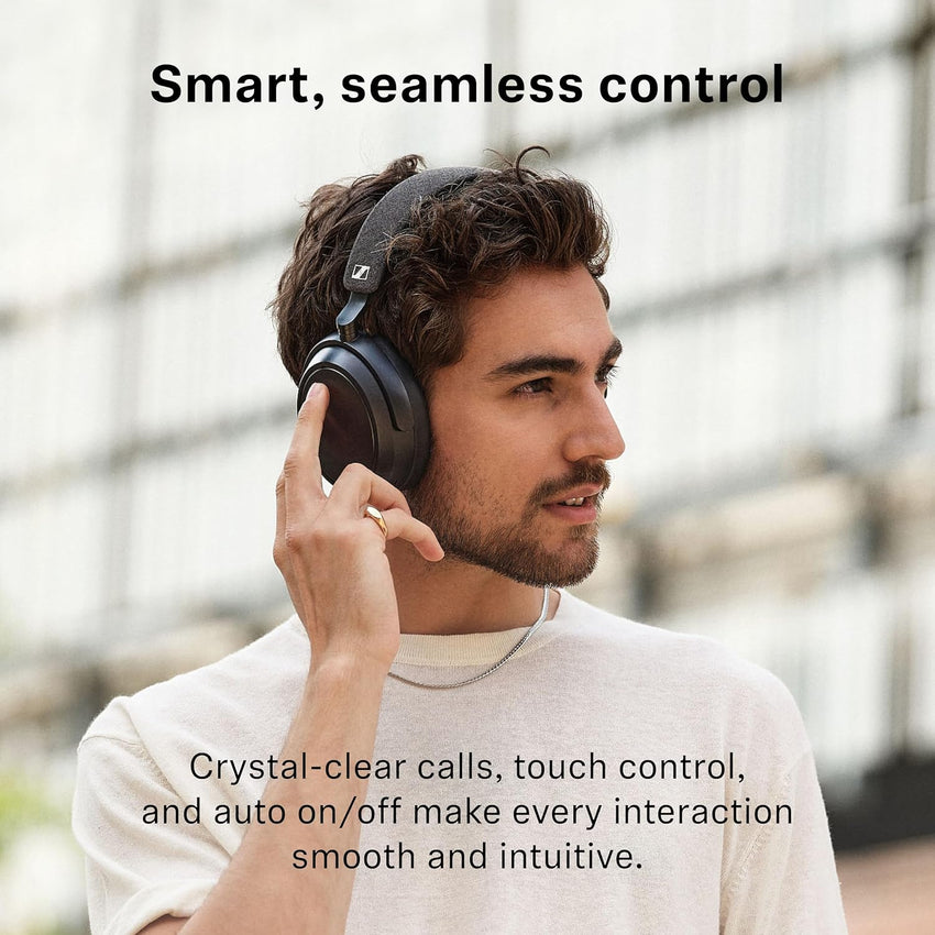Sennheiser MOMENTUM 4 Wireless Noise Cancelling Headphones Bluetooth Headset for Crystal-Clear Calls with Adaptive Noise Cancellation, Up To 60HR Playtime, Folding Design, Black/Copper