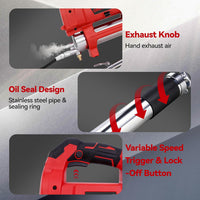 Cordless Grease Gun Electric Grease Kit 600CC Oil Tank 12,000 PSI used 2 Batteries & Charger