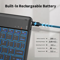 EasyAcc Bluetooth-Keyboard, Wireless Bluetooth Keyboard Compatible with Windows/Android/iOS with English Layout Tablets, backlight