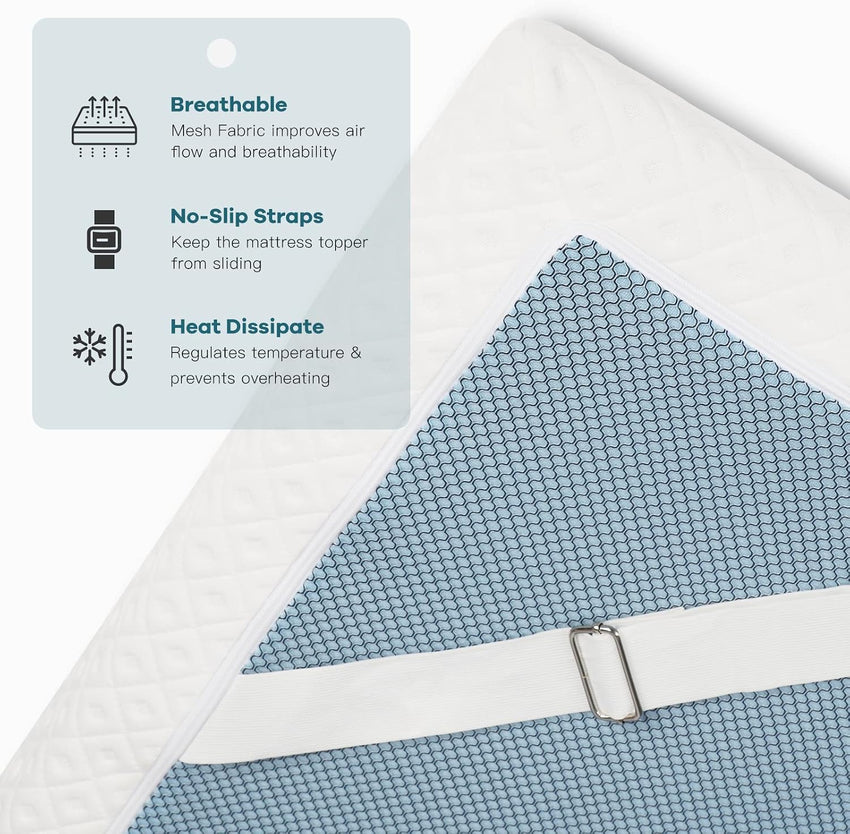 3 Inch Memory Foam Mattress Topper Single â Gel & Bamboo Charcoal Infused 90x190x7.5CM