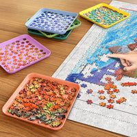 Puzzle Sorting Trays 6 Pack for Organising Jigsaw Puzzles 500/1000/2000 Pieces â Stackable