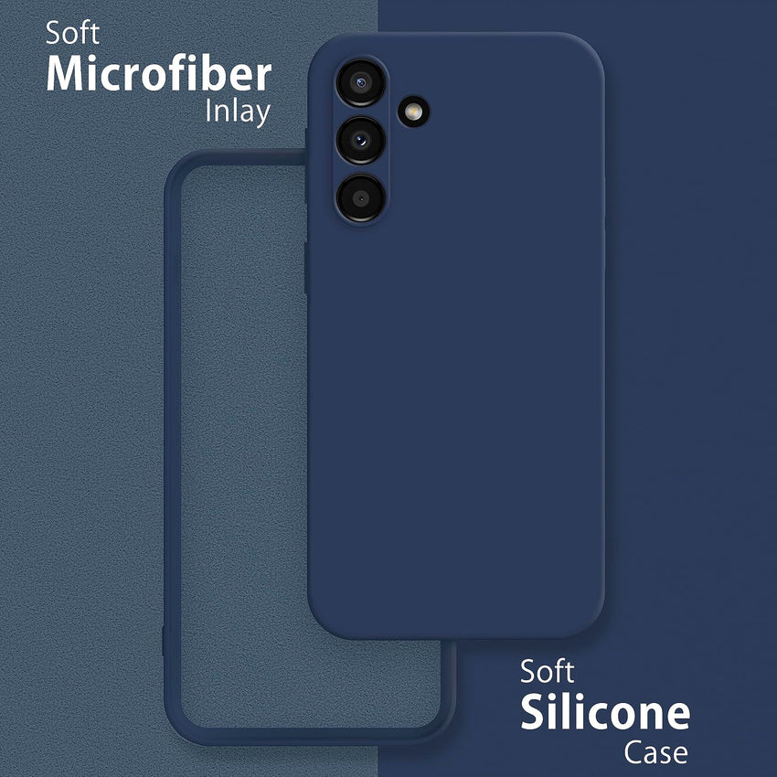 MyGadget TPU Case for Samsung Galaxy A14 5G - Cover Dual Layer with Camera Protection | Inner Lining - Soft Touch Rubber & Anti-Scratch Shell Dark Blue