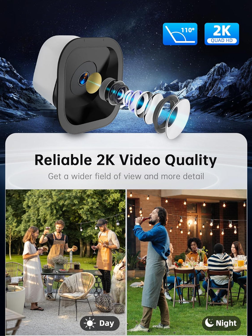 2K Window Security Camera Dual-Band WiFi Indoor Motion Detection Two-Way Audio