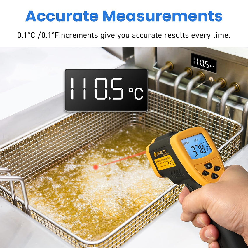 Etekcity Laser IR Thermometer Non-Contact -50Â°C 750Â°C Lasergrip 800 battery included Yellow/Black