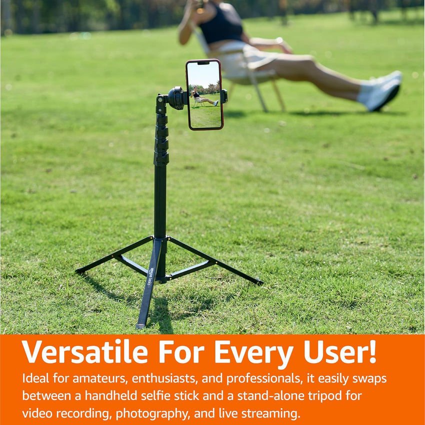 Amazon Basics Extendable Phone Tripod READ DESC & Selfie Stick 162cm/64inch, Black
