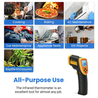 Etekcity Laser IR Thermometer Non-Contact -50Â°C 750Â°C Lasergrip 800 battery included Yellow/Black