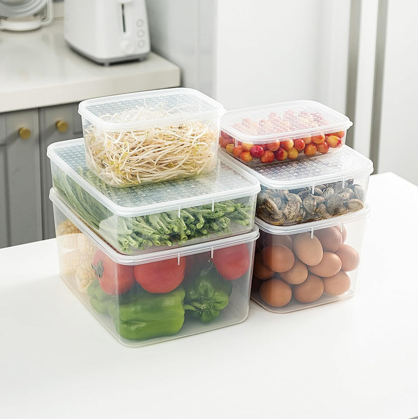Food Storage Container Set 1.1L x6 BPA-Free Microwave & Freezer Safe â Clear 1.1L x6