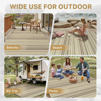 Outdoor Rug Recycled Plastic Waterproof Reversible UV Resistant Modern Carpet â 240x300cm Beige