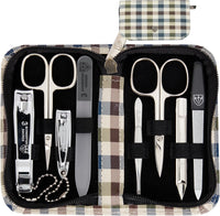 8-Piece Manicure & Pedicure Grooming Kit with Leather Case â Gift Box