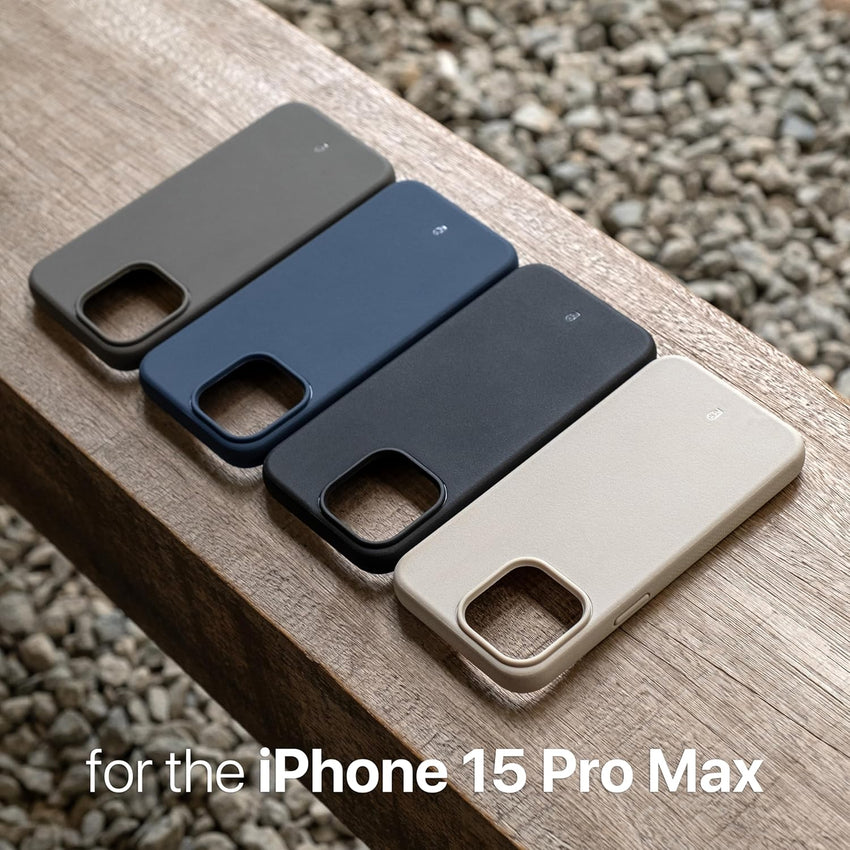 TineeOwl iPhone 15 Pro Max Magnetic Case - Dune Series Compatible with MagSafe TPU Minimalist Slim/Thin Grip with Microfiber Lining Rounded Action Button (Almost Black,