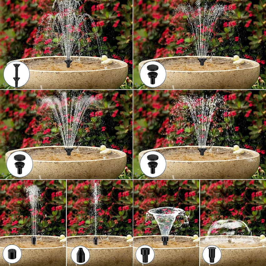 Billing Solar Water Pump with Battery Backup, 7W Solar Pond Pump with 3000mAh Battery 12 Nozzles Solar Fountain Pump with 5ft Tubing Solar Water Features for The Garden Ponds Pool Fish Tank Waterfall