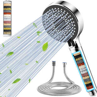 Magichome Filter Shower Head and Hose 1.5m, 20 Stage Filter High Pressure Shower Head with 5 Modes, Universal Hard Water Filter Shower Head for Residual Chlorine Remove