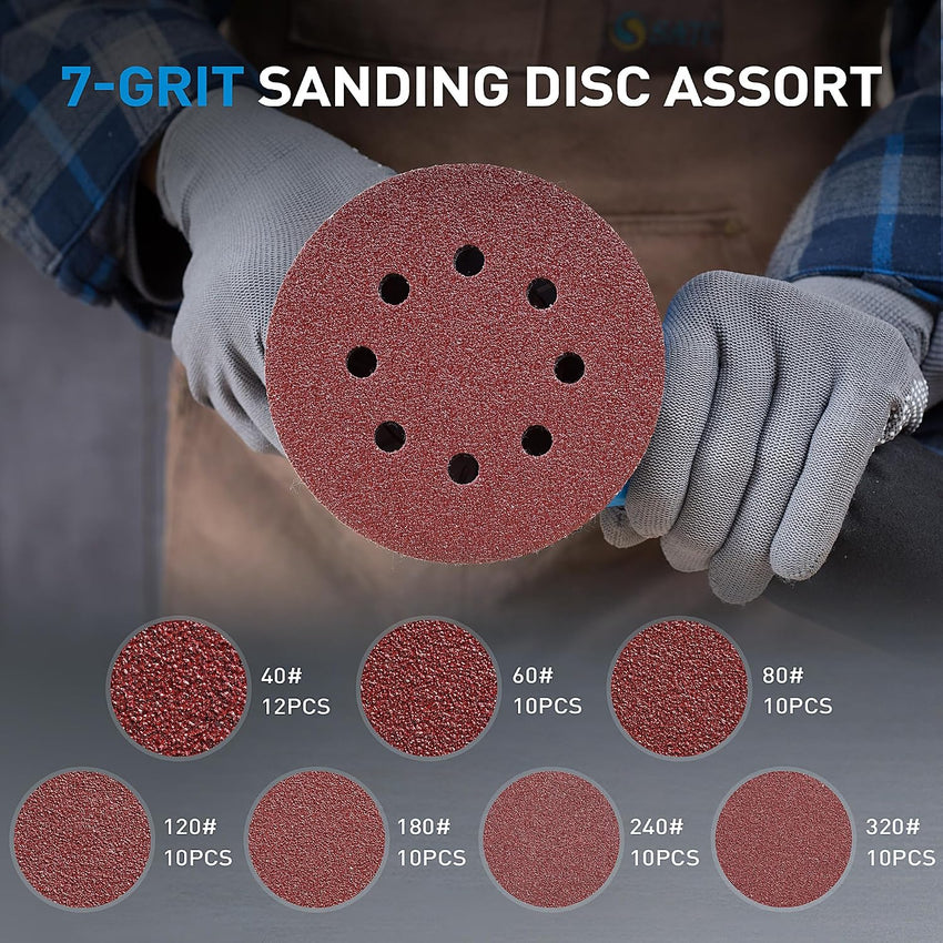 Sanding Discs 125mm 60 Grit Hook & Loop 110pc - 125mm 110pc