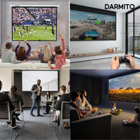 Darmito 100 16:9 Electric Motorised Projector Screen, Full HD 3D 4K 8K Matt White +1.2 Gain, with Remote Control, For Meeting School Home Cinema Theater Movie TV DVD Indoor