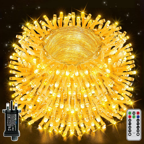 Ollny 100m 1000 LED Outdoor Christmas Lights with Remote/Timer â Cool White