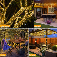 Ollny 100m 1000 LED Outdoor Christmas Lights with Remote/Timer â Cool White