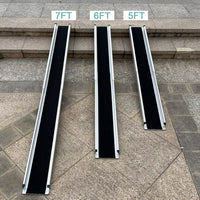 2PCS Telescopic Wheelchair Ramps 5FT, gardhom Portable Adjustable Ramps for Mobility Scooters 272KG Loading Capacity for Home Front Door Stair Steps