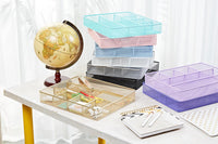 Annova Desk Drawer Organizer/Storage Tray - Metal Mesh with Dividers for Pens, Desktop Accessories, Bathroom, Kitchen, Makeup and Office Supplies (Purple)