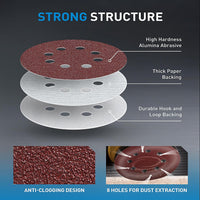 Sanding Discs 125mm 60 Grit Hook & Loop 110pc - 125mm 110pc