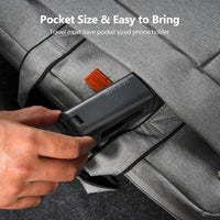 MiiKARE Portable Airplane Phone Holder 360^0 Rotation Phone Holder for Plane,Hands-Free Travel Essentials for Flying,Foldable Pocket-size Phone Stand Holiday Essentials Compatible iPhone&Android,Black