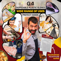 Disposable Polyethylene Gloves Food Safe 100pc One Size â Clear