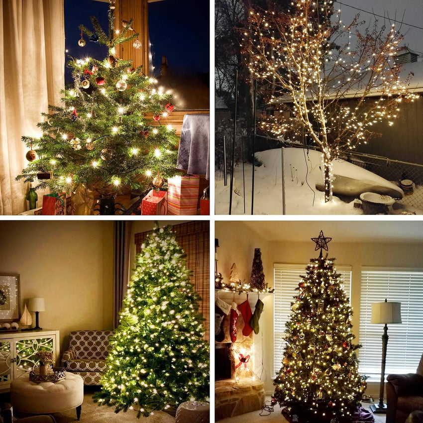 YOSION 30M LED String Fairy Lights On Dark Green Cable with Various Light Effects, Ideal for Christmas Tree, Xmas, Party,Wedding,ETC (Warm,300 LEDs)