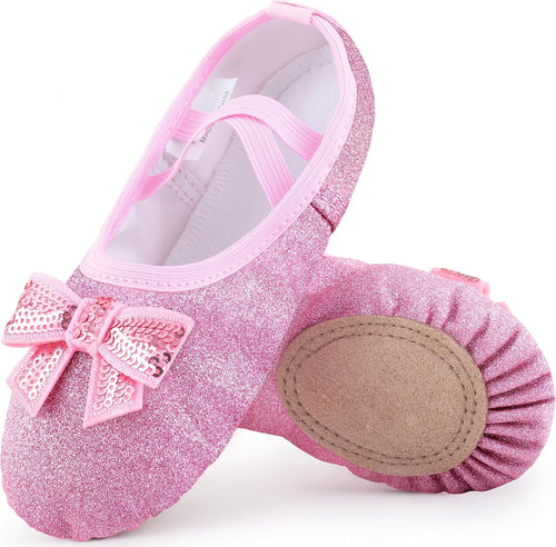 Girls' Ballet Shoes Split-Sole Glitter Flats Dance Shoes â Multicolour Toddler