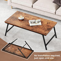 Folding Coffee Table Magnetic Portable No-Installation Wooden 80ÃÂÃÂ40ÃÂÃÂ40cm ÃÂ¢ÃÂÃÂ Rustic Brown