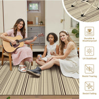 Outdoor Rug Recycled Plastic Waterproof Reversible UV Resistant Modern Carpet â 240x300cm Beige