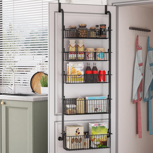 COVAODQ Over Door Spice Rack, 10-Tier, Pantry Organizer Metal Hanging Storage
