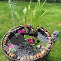 Billing Solar Pond Foundtain with Battery Backup, 6W 300L/H Solar Water Pump with 3000mAh Battery Backup, with Filter DIY 5ft Tubing Solar Fountains Water Feature for Garden Ponds, Pool, Fish Tank