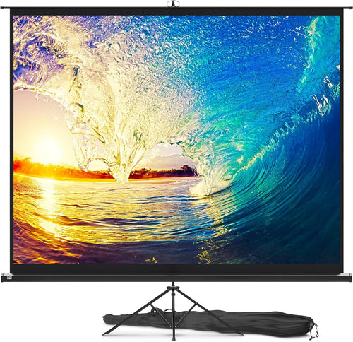 PropVue Projector Screen with Stand 100-120 inch - Indoor and Outdoor Projection Screen for Movie or Office Presentation - Adjustable from 16:9 to 4:3 HD Premium Wrinkle-Free Tripod Screen