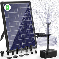 Billing Solar Water Pump with Battery Backup, 7W Solar Pond Pump with 3000mAh Battery 12 Nozzles Solar Fountain Pump with 5ft Tubing Solar Water Features for The Garden Ponds Pool Fish Tank Waterfall