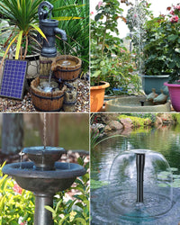 Billing Solar Water Pump with Battery Backup, 7W Solar Pond Pump with 3000mAh Battery 12 Nozzles Solar Fountain Pump with 5ft Tubing Solar Water Features for The Garden Ponds Pool Fish Tank Waterfall