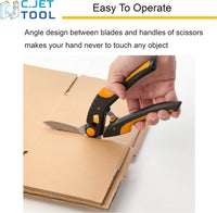C.JET TOOL 10" Heavy Duty Scissors, Carpet Cutter, Industrial Scissors, Multipurpose, Scissors for Carpet, Cardboard, Leather, Pruning, Gardening, Professional Soft Grip Stainless Steel (Orange)