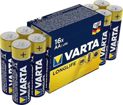 Varta Longlife AA (LR6) Batteries Alkaline Pack of 16