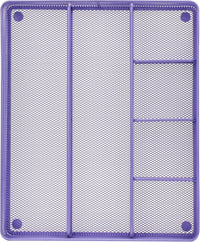 Annova Desk Drawer Organizer/Storage Tray - Metal Mesh with Dividers for Pens, Desktop Accessories, Bathroom, Kitchen, Makeup and Office Supplies (Purple)
