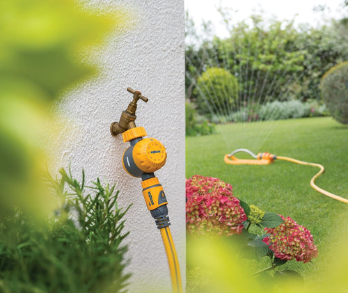 HOZELOCK - Manual Countdown Timer for Watering: Mechanical Switch, Compatible with Ã 21mm (1/2"), Ã 26.5mm (3/4") or Ã 33.3mm (1") Water Taps, Watering Duration 5 to 120 Min, Easy Connection [2210]