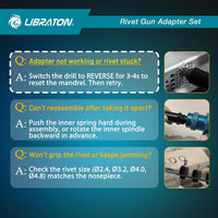 Libraton Rivet Gun Adapter for Electric Drill with Handle for Pop Rivets 2.4mm-4.8mm Black