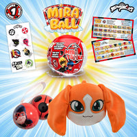 Miraculous Ladybug Age 3+, 4-1 Capsule Collectible Toy, Surprise Miraball with expanding Plush Kwami, Collectible Character Metal Case, Glittery Stickers & hanging Display Ribbon