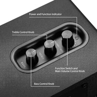 Sanyun SW208 3" Active Bluetooth 5.0 Bookshelf Speakers - 60W Carbon Fiber Speaker Unit - Built-in 24bit DAC - Dynamic 3D Surround Sound - 2.0 Computer PC Monitor Gaming Speakers (Pair, Black)