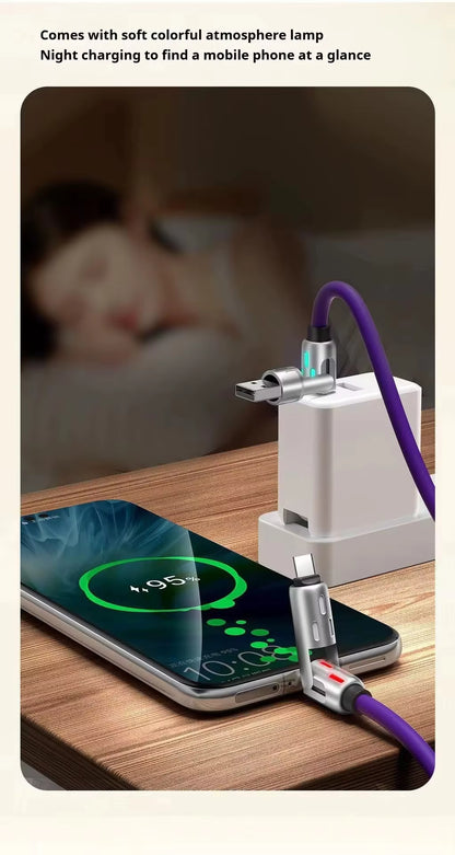 KALINI 4-in-1 USB Type-C Fast Charging Cable, 240W, LED, Lightning 1M White PD 3.1