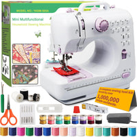 Sewing Machine for Beginners 12-Stitch Portable with Foot Pedal & UK Plug