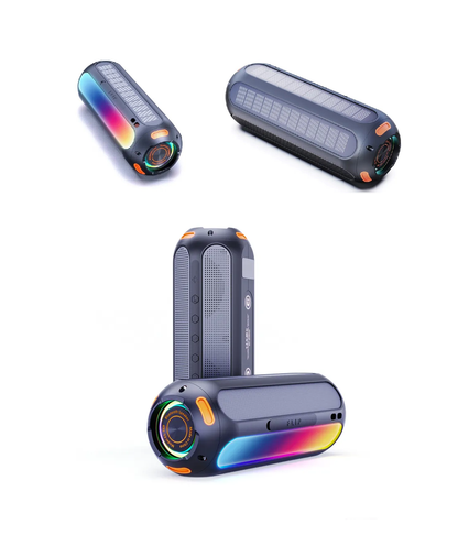 KALINI Magnetic Wireless Speaker 2x Solar panels 5000mAh LED bar