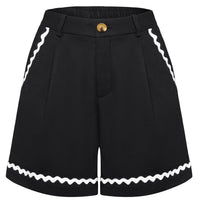 Belle Poque Summer Shorts for Women UK Lightweight Comfortable Shorts for Holiday Black S